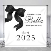 Lofaris Black Bow Class of 2025 Custom Graduation Backdrop
