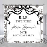 Lofaris Black Bow Rip Twenties Custom 30th Birthday Backdrop