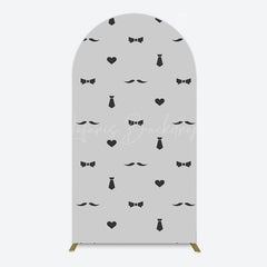 Lofaris Black Bow Tie Heart Beard Fathers Day Arch Backdrop