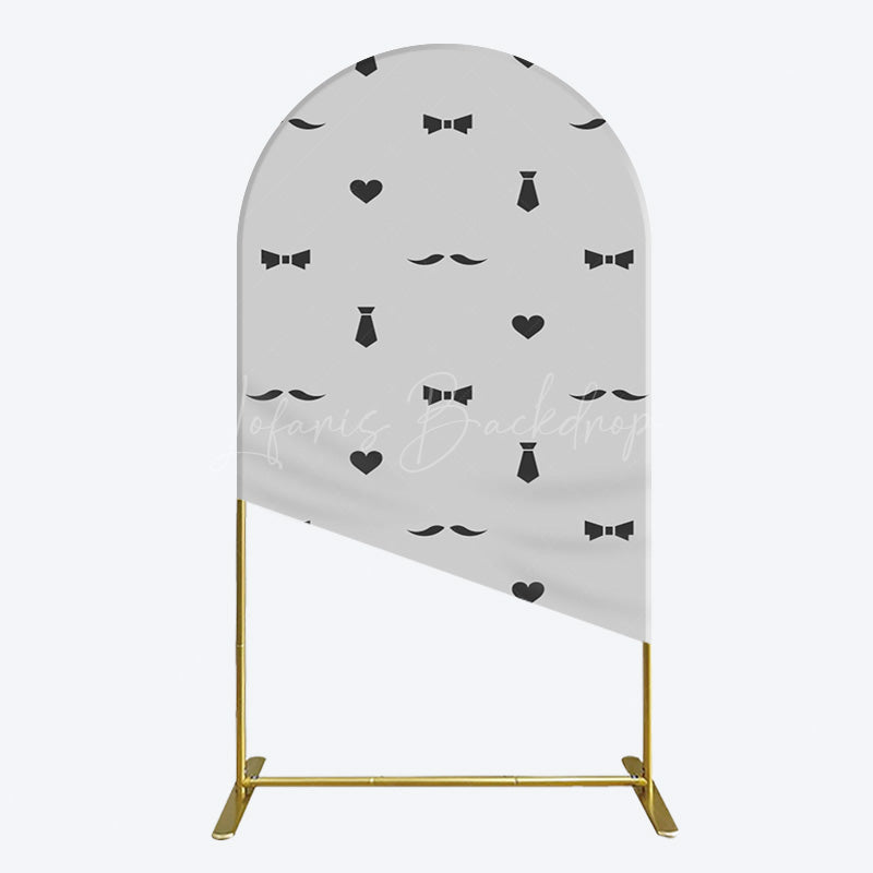 Lofaris Black Bow Tie Heart Beard Fathers Day Arch Backdrop
