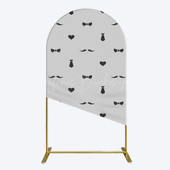 Lofaris Black Bow Tie Heart Beard Fathers Day Arch Backdrop