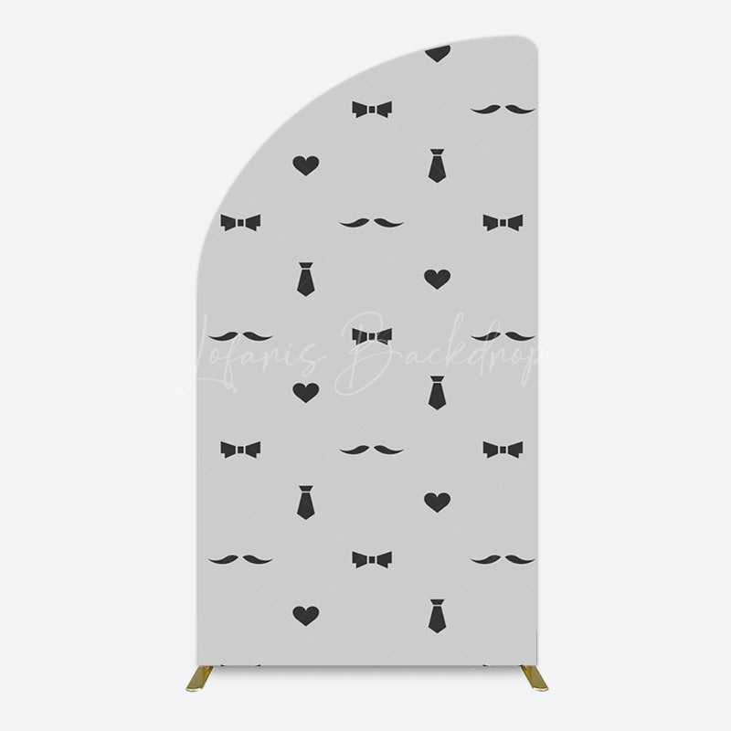 Lofaris Black Bow Tie Heart Beard Fathers Day Half Moon Arch Backdrop