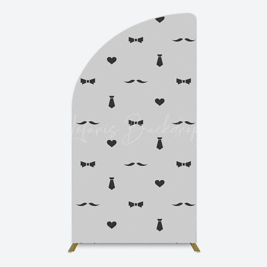 Lofaris Black Bow Tie Heart Beard Fathers Day Half Moon Arch Backdrop