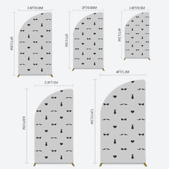 Lofaris Black Bow Tie Heart Beard Fathers Day Half Moon Arch Backdrop