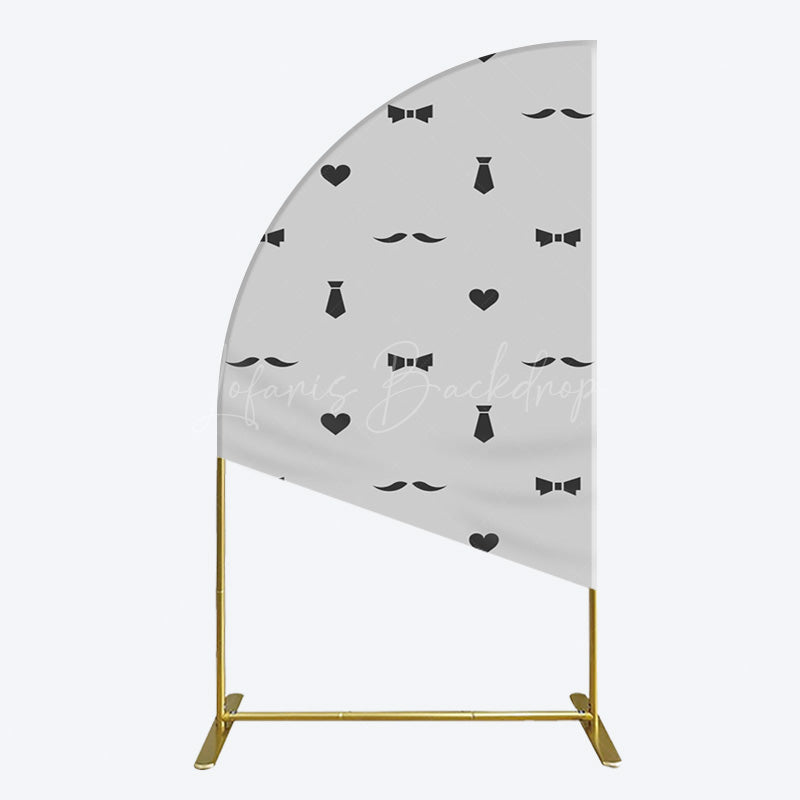 Lofaris Black Bow Tie Heart Beard Fathers Day Half Moon Arch Backdrop