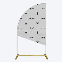 Lofaris Black Bow Tie Heart Beard Fathers Day Half Moon Arch Backdrop
