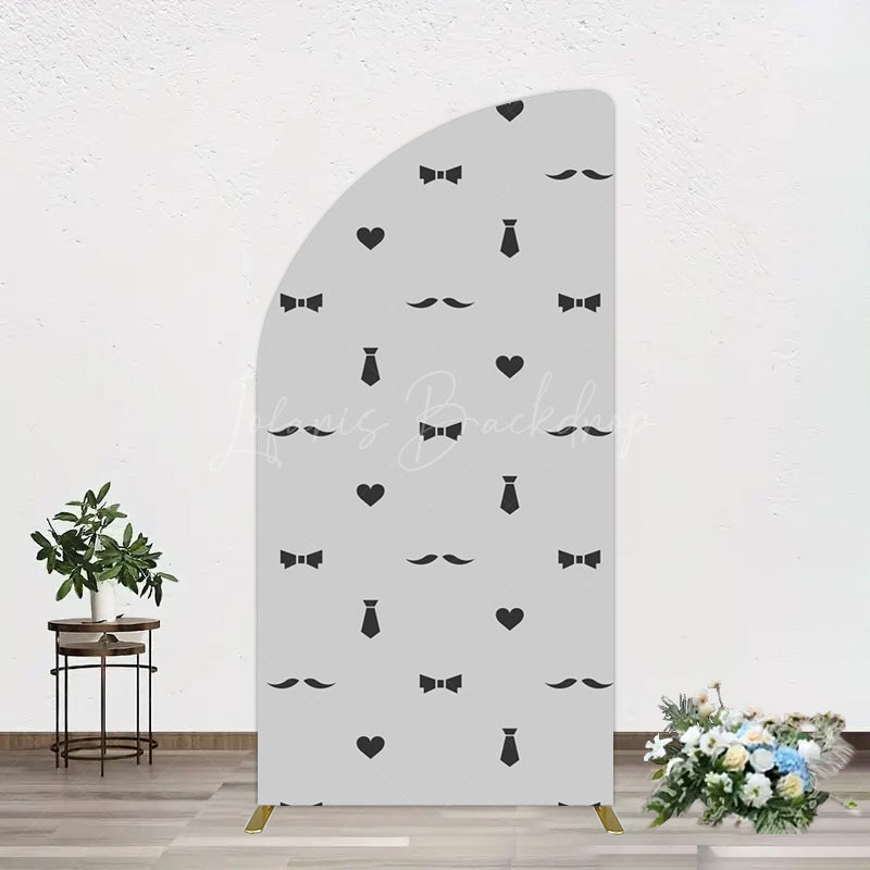 Lofaris Black Bow Tie Heart Beard Fathers Day Half Moon Arch Backdrop