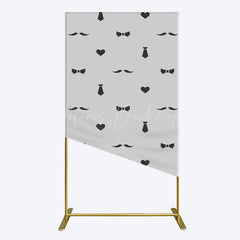 Lofaris Black Bow Tie Heart Beard Fathers Day Rectangle Backdrop