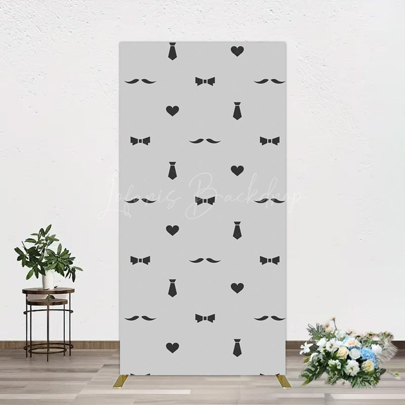 Lofaris Black Bow Tie Heart Beard Fathers Day Rectangle Backdrop