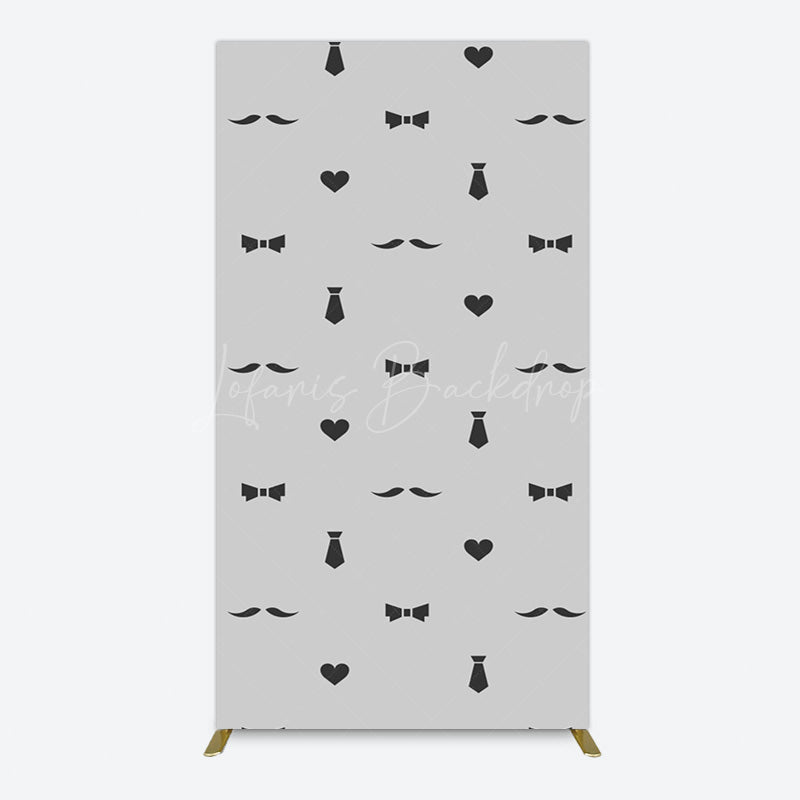 Lofaris Black Bow Tie Heart Beard Fathers Day Rectangle Backdrop