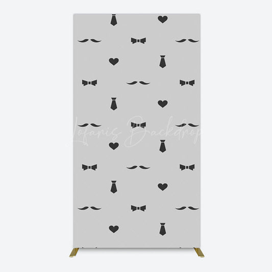 Lofaris Black Bow Tie Heart Beard Fathers Day Rectangle Backdrop