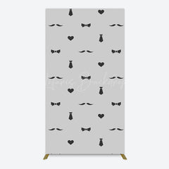 Lofaris Black Bow Tie Heart Beard Fathers Day Rectangle Backdrop