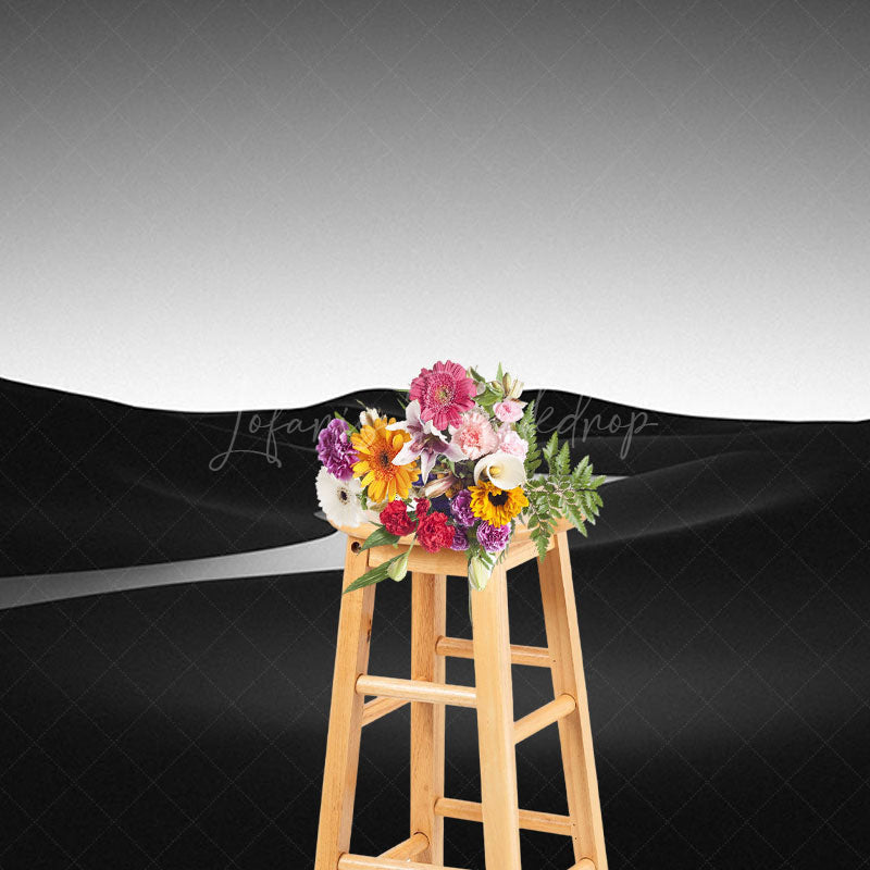 Lofaris Black Dark Simple Sand Dunes Natural Scene Backdrop