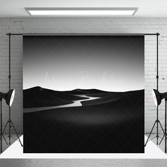 Lofaris Black Dark Simple Sand Dunes Natural Scene Backdrop