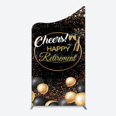 Lofaris Black Glitter Balloon Cheers Retirement Arch Backdrop