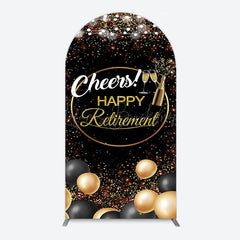Lofaris Black Glitter Balloon Cheers Retirement Arch Backdrop