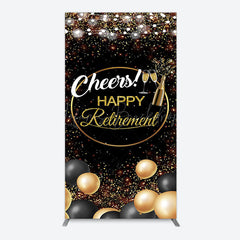 Lofaris Black Glitter Balloon Cheers Retirement Arch Backdrop