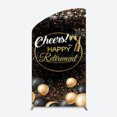 Lofaris Black Glitter Balloon Cheers Retirement Arch Backdrop