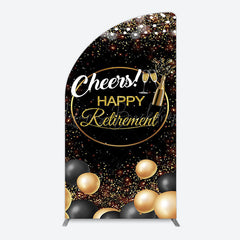 Lofaris Black Glitter Balloon Cheers Retirement Arch Backdrop