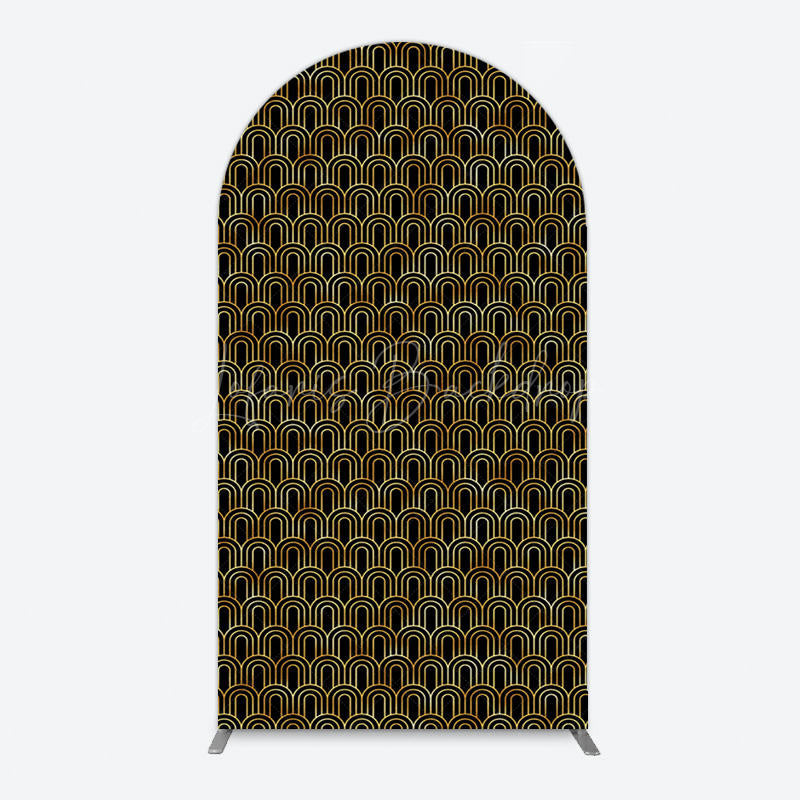 Lofaris Black Gold Artistic Roaring 50th Birthday Arch Backdrop