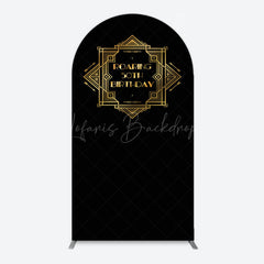 Lofaris Black Gold Artistic Roaring 50th Birthday Arch Backdrop