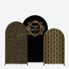 Lofaris Black Gold Artistic Roaring 50th Birthday Arch Backdrop
