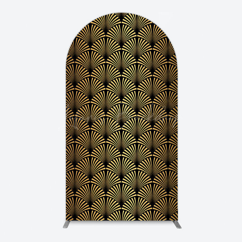 Lofaris Black Gold Artistic Roaring 50th Birthday Arch Backdrop