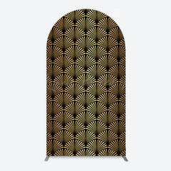 Lofaris Black Gold Artistic Roaring 50th Birthday Arch Backdrop