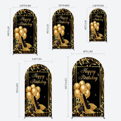 Lofaris Black Gold Balloon High Heel Birthday Arch Backdrop
