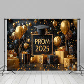 Lofaris Black Gold Balloons Gifts Bokeh Prom 2025 Backdrop