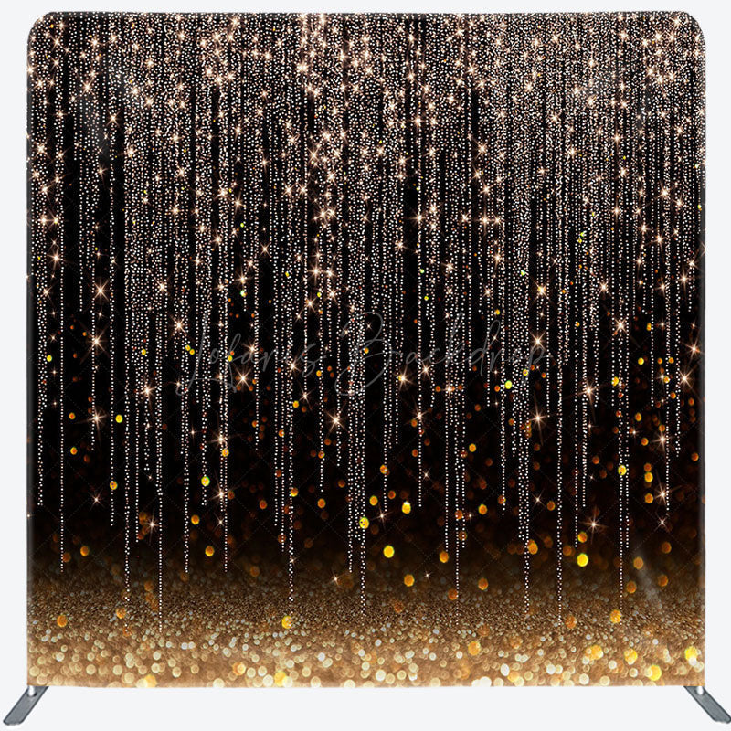 Lofaris Black Gold Bokeh Glitter Square Tension Backdrop