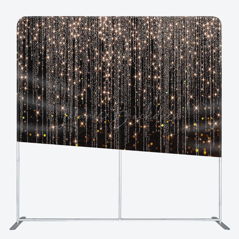 Lofaris Black Gold Bokeh Glitter Square Tension Backdrop