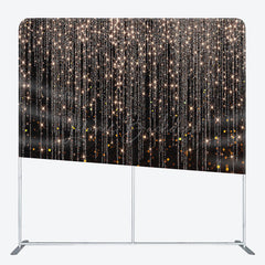 Lofaris Black Gold Bokeh Glitter Square Tension Backdrop