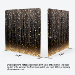 Lofaris Black Gold Bokeh Glitter Square Tension Backdrop