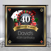 Lofaris Black Gold Casino Custom Name 40th Birthday Backdrop