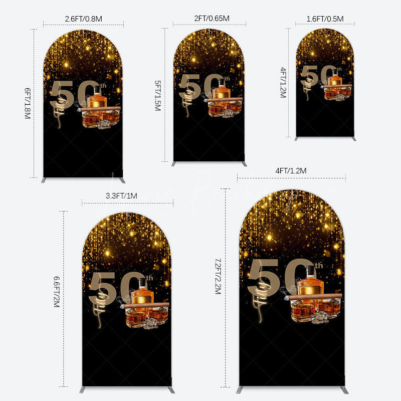 Lofaris Black Gold Cigar Vodka 50th Birthday Arch Backdrop