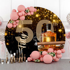 Lofaris Black Gold Cigar Vodka Round 50th Birthday Backdrop