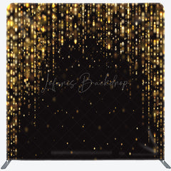 Lofaris Black Gold Glitter Bokeh Pillow Cover Backdrop