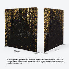 Lofaris Black Gold Glitter Bokeh Pillow Cover Backdrop
