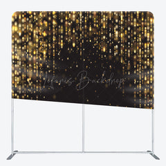 Lofaris Black Gold Glitter Bokeh Pillow Cover Backdrop