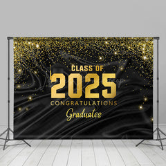 Lofaris Black Gold Glitter Congratulations Grad Backdrop