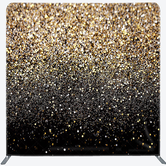 Lofaris Black Gold Glitter Dance Party Pillow Cover Backdrop