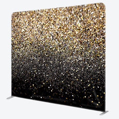 Lofaris Black Gold Glitter Dance Party Pillow Cover Backdrop