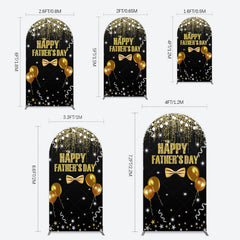 Lofaris Black Gold Glitter Happy Fathers Day Arch Backdrop