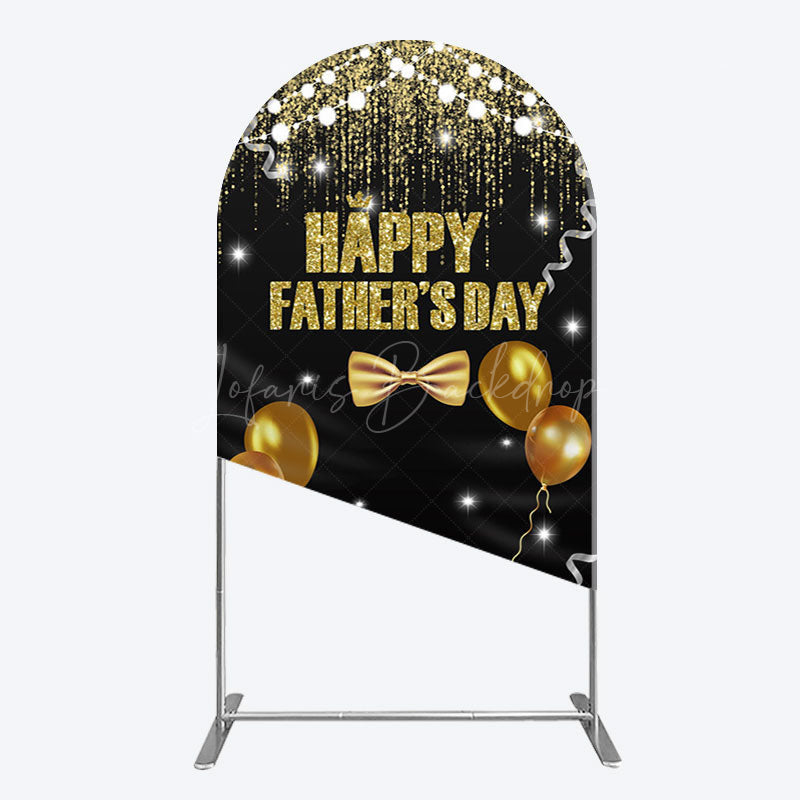 Lofaris Black Gold Glitter Happy Fathers Day Arch Backdrop
