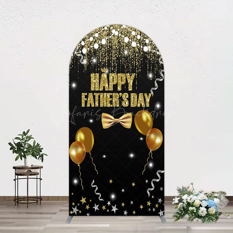 Lofaris Black Gold Glitter Happy Fathers Day Arch Backdrop