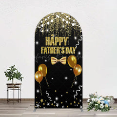 Lofaris Black Gold Glitter Happy Fathers Day Arch Backdrop