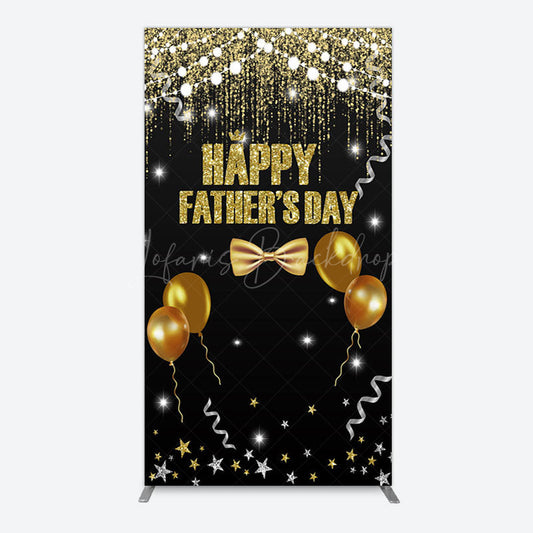 Lofaris Black Gold Glitter Happy Fathers Day Rectangle Backdrop
