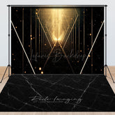 Lofaris Black Gold Glow Line Marble Floor Combo Set Backdrop