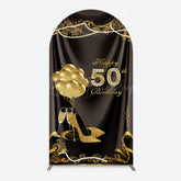 Lofaris Black Gold Highheels 50th Birthday Arch Backdrop